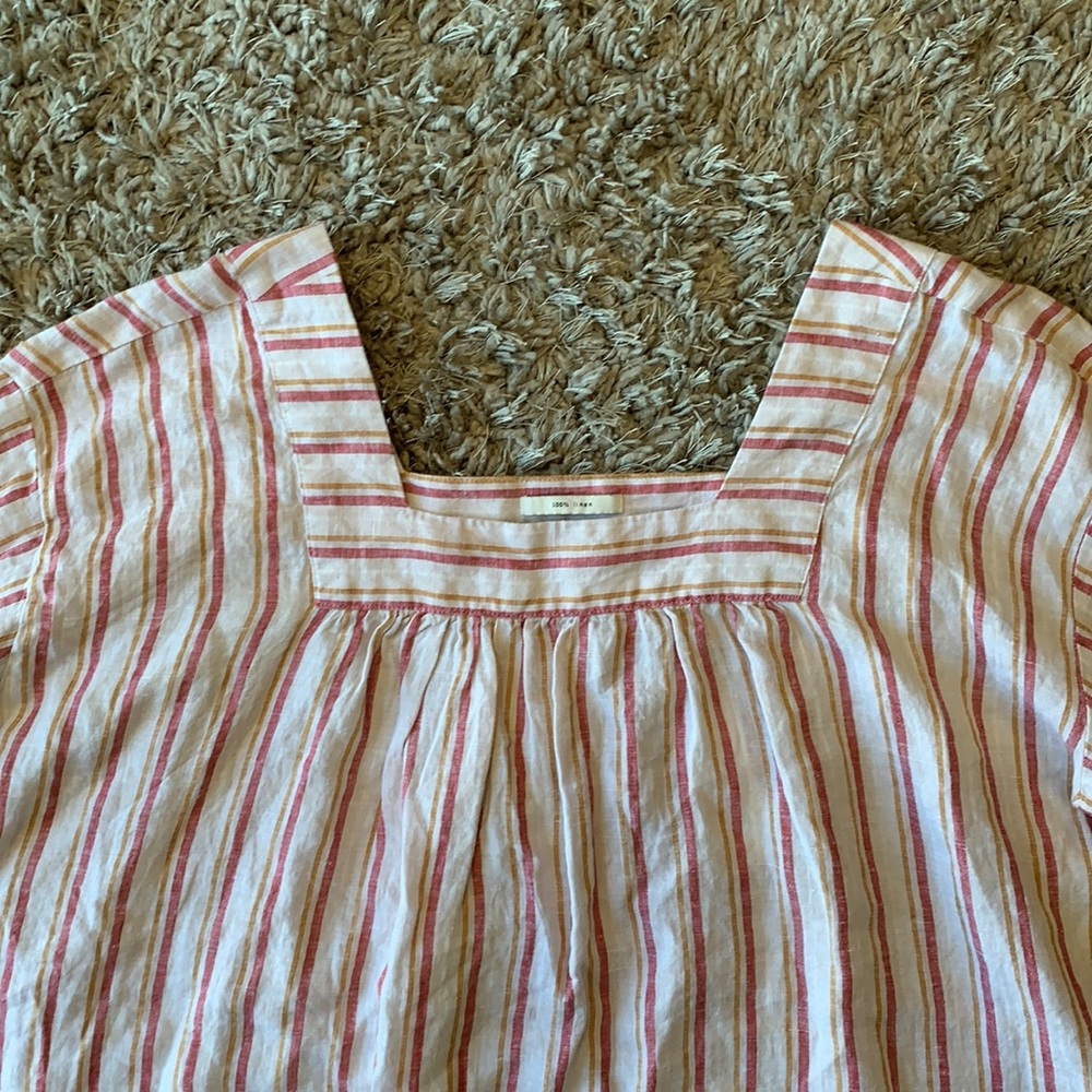 RACHEL ZOE 100% Linen Striped Top - Picture 5 of 14